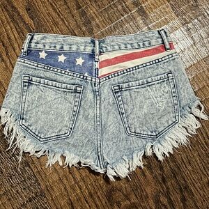 Bullhead Denim American Flag Cutoff Shorts